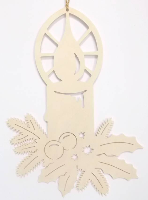 Fensterbild Kerze mit Zweigen groß