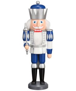 Nussknacker König weiß-silber-blau, 40cm