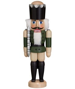 Nussknacker König lasiert, grün Eschenholz