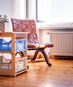 Onebytwo (1×2) Nachttisch mit 2 Pappschubladen-mit Box / Holz Birke Multiplex weiß B: 42 cm | H: 52 cm | T: 40 cm