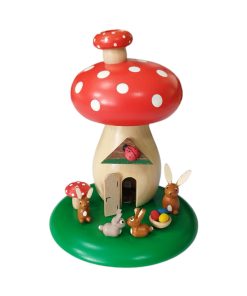 Räucherfigur Fliegenpilz mit Hasen