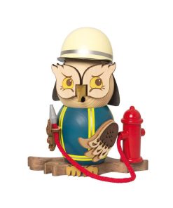 Räucherfigur Eule Feuerwehr