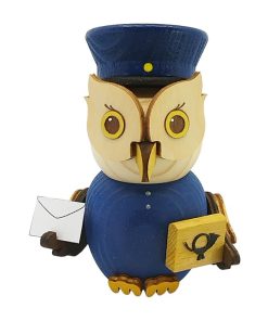 Holzfigur Mini-Eule Postbote