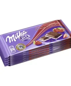 Milka, Alpenmilch Schokolade, Erdbeer, 5 Stück à 100 g, 500 g Packung