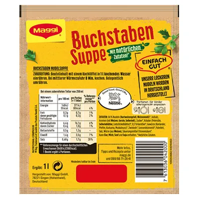 Maggi, Guten Appetit, Buchstabensuppe, 100 g Beutel – Bild 2