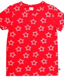 “Green Cotton” T-Shirt Sterne Farbe Rot / Größe 92
