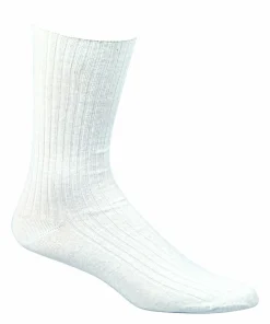 100%Cotton Med-Socks Rippe Weiß, 43-46