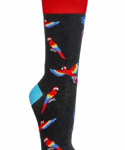 Socks 4 Fun Socken Papagei Schwarz, 36-41
